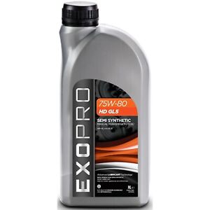 EXOPRO 75W-80 75W80 HD GL5 Semi-synthetic based GL-4 & GL-5 gear oil 1L 1 Litre