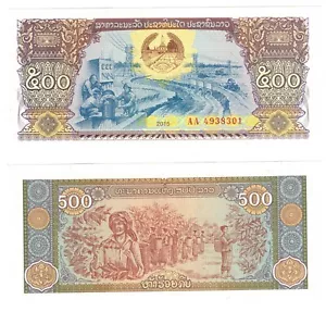 2015 Laos P31a 500 kip Banknote UNC - Picture 1 of 1