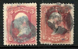 Sc #65 BLUE BLACK STAR Fancy Cancel 3 Cent Washington 1861-62 Civil War US 53F53 - Picture 1 of 3
