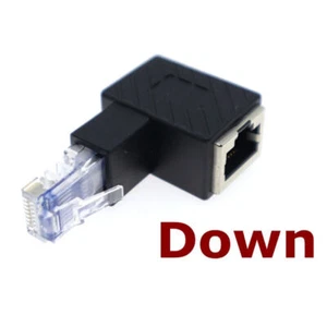Adaptateur d'extension réseau LAN Ethernet RJ45 mâle vers femelle angle droit 90 degrés - Photo 1/12