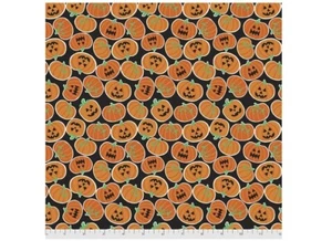 Boolicious Fabric | Halloween Pumpkin Bites Toss Black | Free Spirit YARD - Picture 1 of 1