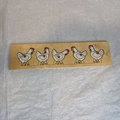 Vintage Simplex Toys Red Peg Puzzle Chicken Wood Non Toxic Paint Children 3 + up - Image 1 of 4