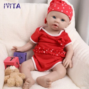 IVITA 20'' Silicone Reborn Baby Girl Doll Like Silicone Newborn Doll Mouth Open - Picture 1 of 9