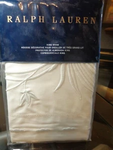 Ralph Lauren Hillsboro King Sham Cream Embroidered Floral MSRP $215 - Picture 1 of 6