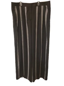 WORTHINGTON Woman 18 W Flat Front Wide Leg Pants Black White Stripes NEW - Picture 1 of 6