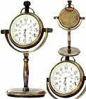 Table Debout/Horloge De Bureau, Article De Collection En Laiton Antique...