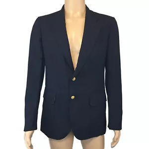 Cricketeer Wimbledon Herren Größe Large marineblau zwei Knöpfe gelb gefüttert Sportmantel - Bild 1 von 11
