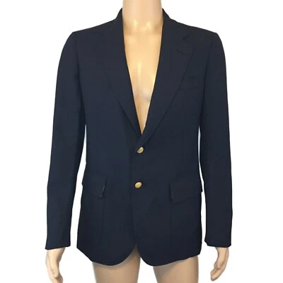 Abrigo deportivo forrado amarillo de dos botones azul marino talla grande de Cricketeer Wimbledon para hombre Foto 1 de 4