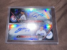 2016 Topps Chrome Baseball Yu Darvish Kenta Maeda RC Dual Autograph Card /25