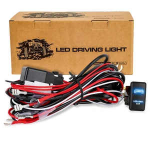 12V 40A LED Light Bar Wiring Harness Kit Fuse Relay Rocker Switch Kit Off road - Picture 1 of 9