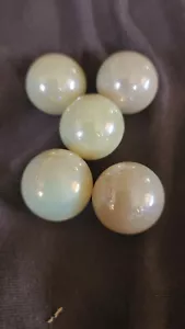 5 UV REACTIVE PEARLIZED BURMESE GLASS SHOOTER SIZE MARBLES $17.99 - Picture 1 of 3