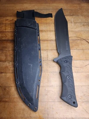 Bainha de lâmina Bowie Schrade SCHF45 Leroy lâmina fixa alto carbono aço inoxidável - Imagem 1 de 4