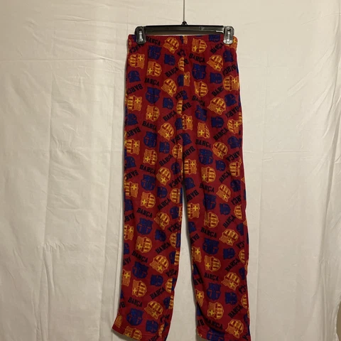 FCB Barcelona Barca Kids' Red Fleece Pajama Bottoms size Large EUC Cover