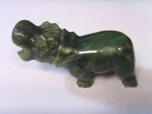 antique precious green jade carved hippo figurine sculpture statue 46531 - Picture 1 of 5