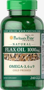 Puritans Pride Non Gmo Natural Flax Oil 1000 Mg-240 Rapid Release Softgels White - Picture 1 of 11