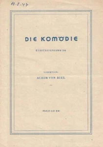 Berlin Aug. 1947 Programm Die Komödie „Meine Nichte Susanne“ Loni Heuser - Bild 1 von 3