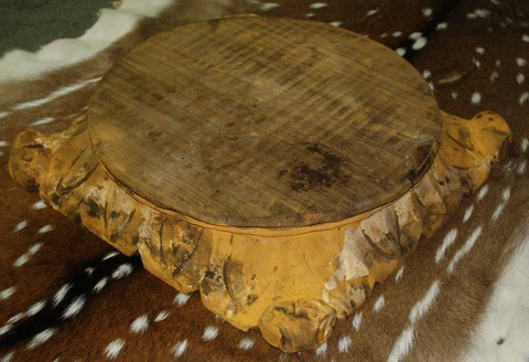 *Carved Wooden PEDESTAL Base RISER ARCHITECTURAL Capital Cheese Cake Plant Stand Cover