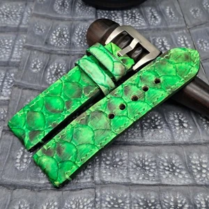 26mm/26mm Exotic Leather Watch Band Bespoke Vintage Minimalist Design - Picture 1 of 12