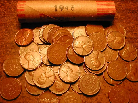 1946-P LINCOLN WHEAT CENT PENNY ROLL, nice condition Cover