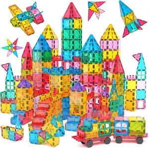 108Pcs Magnetic Tiles Kids Magnetic Blocks Building Sets 3D Magnet Tile Building - Picture 1 of 12