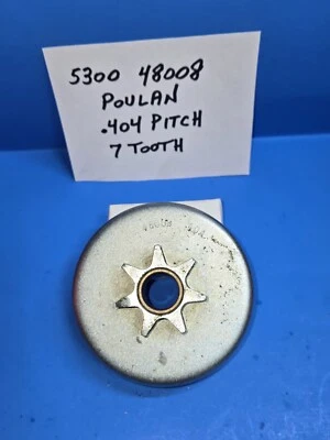 Poulan Sprocket 530048008 48008 .404 Pitch x 7T & Bushing Poulan Model 53A 71A - Image 1 of 4