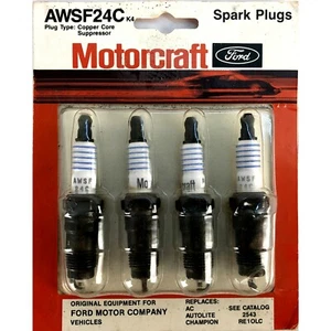 AWSF24C Motorcraft Ford, all Makes Truck, Cars,4 Spark Plugs Card, 5/8", Vintage - Picture 1 of 2