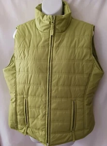 SJB Active by St John's Bay, Zip Up Lime Green Puffer Vest Sz Large Zip Pockets  - Picture 1 of 9