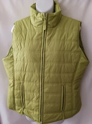 SJB Active by St John's Bay, Zip Up Lime Green Puffer Vest Sz Large Zip Pockets  - Image 1 of 4