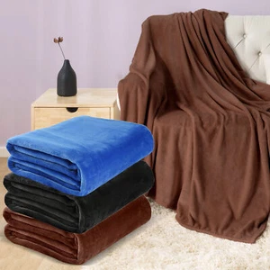 Faux Fur Fleece Blanket Large Sofa Mink Bed Throw Soft Warm Double Twin Sizes - Picture 1 of 25