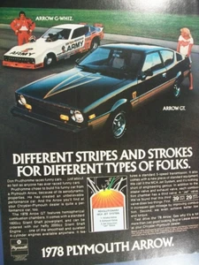 1978 Plymouth ARROW GT mid-size-mag car ad w/ ARROW G_WHIZ - Picture 1 of 1