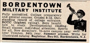 1965 BORDENTOWN Military Institute school academy New Jersey Vintage Print Ad - Picture 1 of 1
