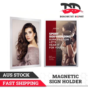 A4 Size Magnetic Frame Sign Holder Self-Adhesive Magnetic Instant Display Wall - Picture 1 of 10