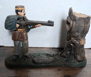 Banco mecánico de hierro fundido de hierro fundido de colección Man Shooting Tree - Imagen 1 de 5