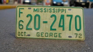 Mississippi Nummernschild Anhänger # 20-2470 1972 grün/weiß George County GUC - Bild 1 von 1