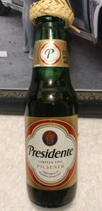 Rare Presidente Cerveza BOTTLE & CAP w/ STRAW HAT Beer Dominican Republic - Foto 1 di 5