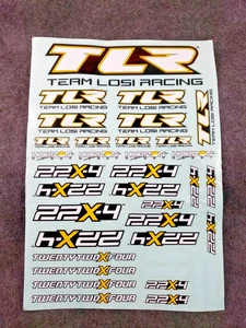 Team Losi 22x-4 horizon hobby Decal Sticker Sheet uncut 4 missing 1:10..(C6B4) - Picture 1 of 4