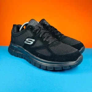 Skechers Burns Agoura Memory Foam Sneakers - UK8 - Black - Excellent Condition - Picture 1 of 17