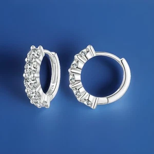 Diamond hoop earrings 0.5 (total) carat Lab-Created hoop earrings - Picture 1 of 4