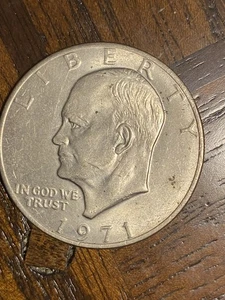 1971 Eisenhower One Dollar 40% SILVER COIN US - Picture 1 of 9
