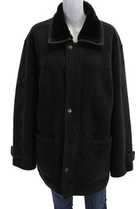 Weatherproof Womens Textured Collared Full Zip Lined Thick Coat Black Size L - Picture 1 of 6