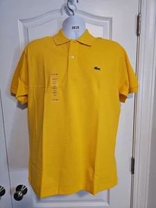 NWT Lacoste Men's Short Sleeve Mini Pique Classic Fit Croc Polo Shirt L Yellow - Picture 1 of 10