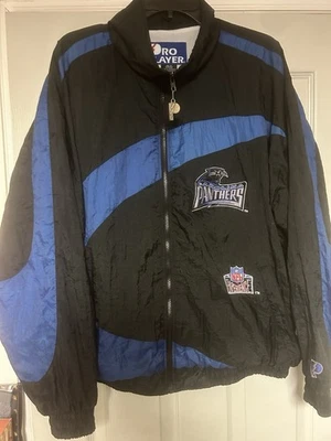 Vintage 90s Pro Player Carolina Panthers NFL Football Windbreaker Jacket Size M - Image 1 of 4