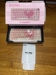 YUNZII B75 PRO Wireless Mechanical Keyboard 75% - PINK - LOVE THEME MILK SWITCH - Bild 1 von 4