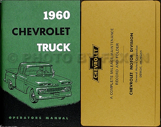 1960 Chevy Camion Proprietari Manuale Con Busta 60 Chevrolet Pickup Suburban - Immagine 1 di 1