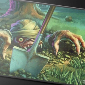 Duskmourn Exhume Black Stitched Standard Gaming Playmat - Picture 1 of 3