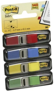 140x 3M Post-it® Index Haftmarker Haftstreifen Haftnotizen 11,9x43,2mm 4 farbig