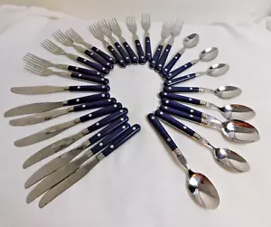 E6 - Gibson Casual Living blu navy/cobalto lotto 29 pezzi posate inox - Foto 1 di 7