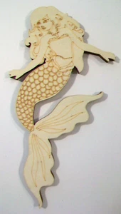 Nwot Laser Cut Wood Mermaid Figure, Mythical Creature, Hobby Craft, Painting - Picture 1 of 3
