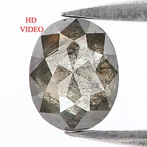 Diamante natural suelto forma ovalada 0,58 quilates 5,90 mm sal y pimienta diamante QL614 - Imagen 1 de 8
