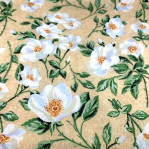 Georgia State Flower Cherokee Rose Northcott Fabric 1 Yard 8 Inches Suzan Ellis - Picture 1 of 4